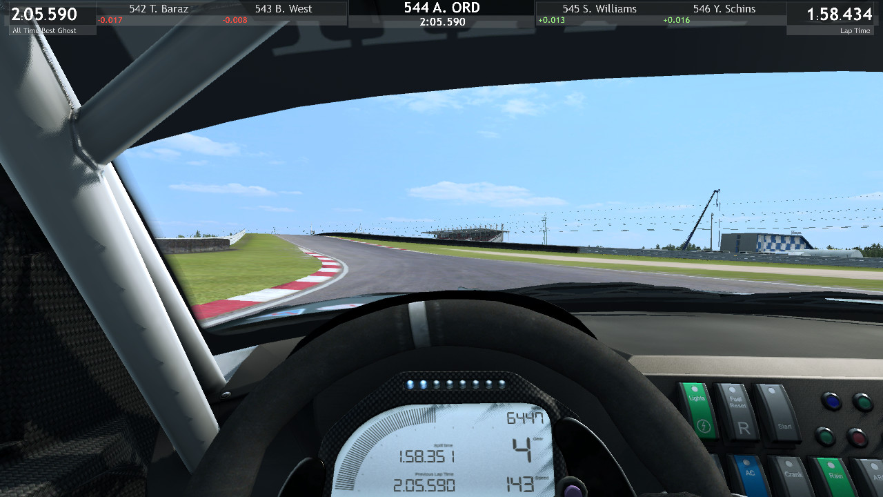 Approaching a crest in RaceRoom's Slovakia Ring