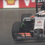 F1 2014: A slow turn with Hülkenberg #27 Force India at a wet Spa