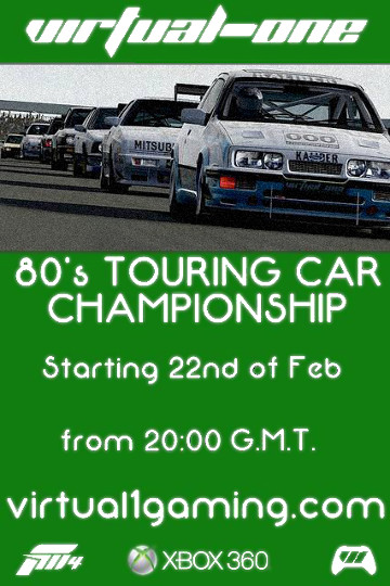 Virtual One virtual1 v1 80s '80s 1980s Touring Car Series Xbox 360 onlineracedriver
