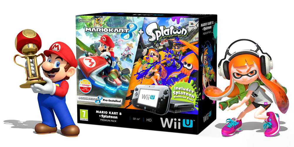 Nintendo Wii U Mario Kart 8 and Splatoon Console Bundle