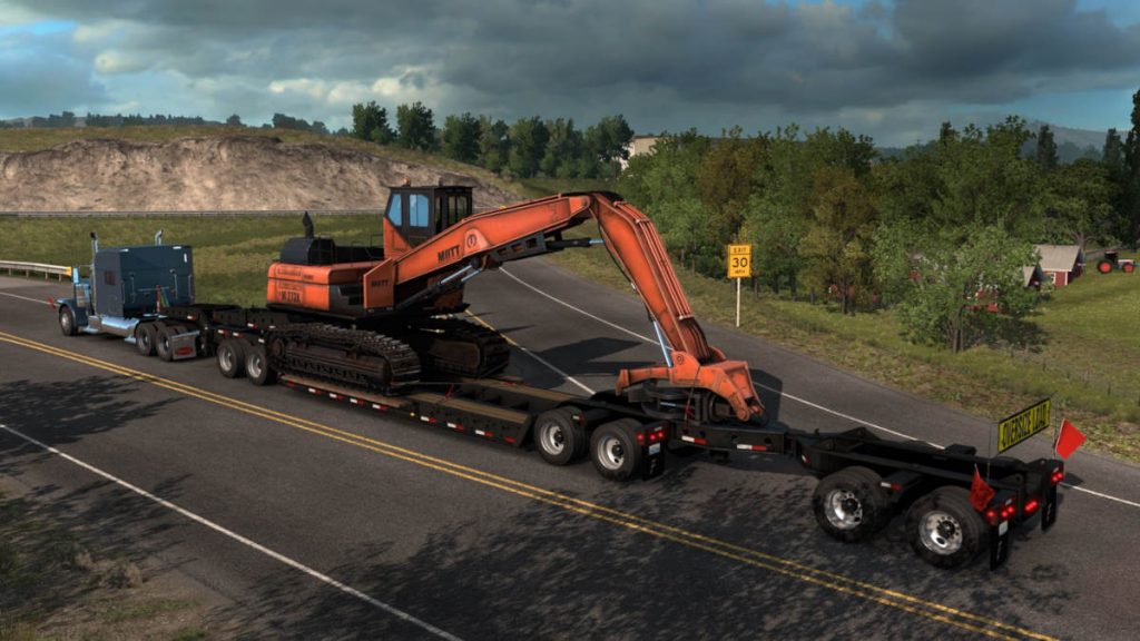 The American truck Simulator Forest Machinery DLC introduces lots of specialised equipment