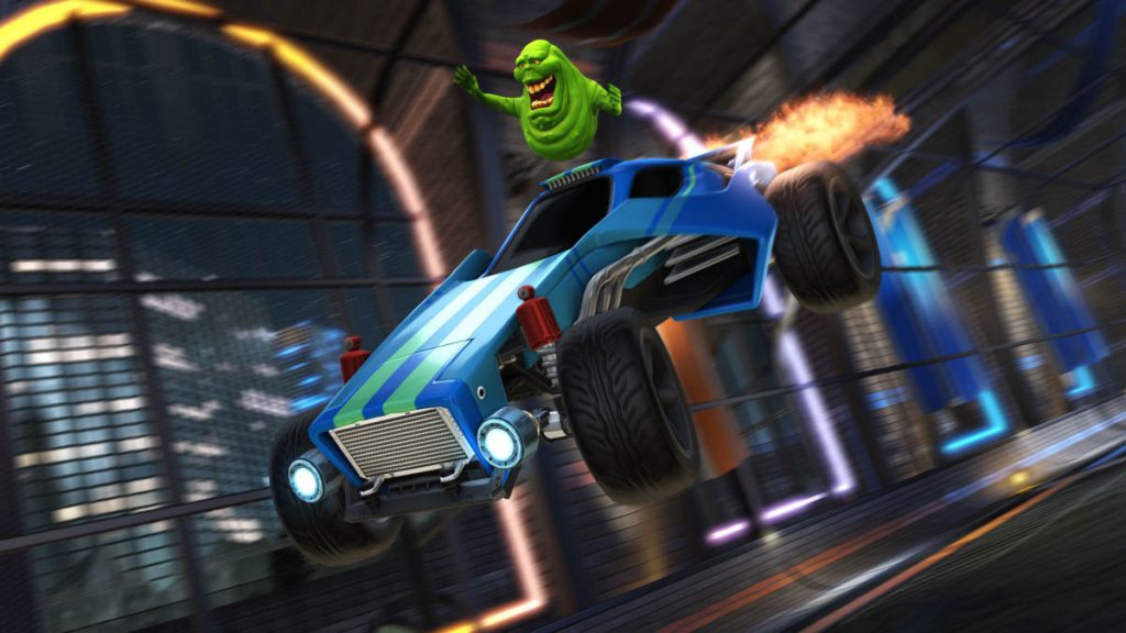 Who wouldn't want a Slimer topper for their Rocket League car?