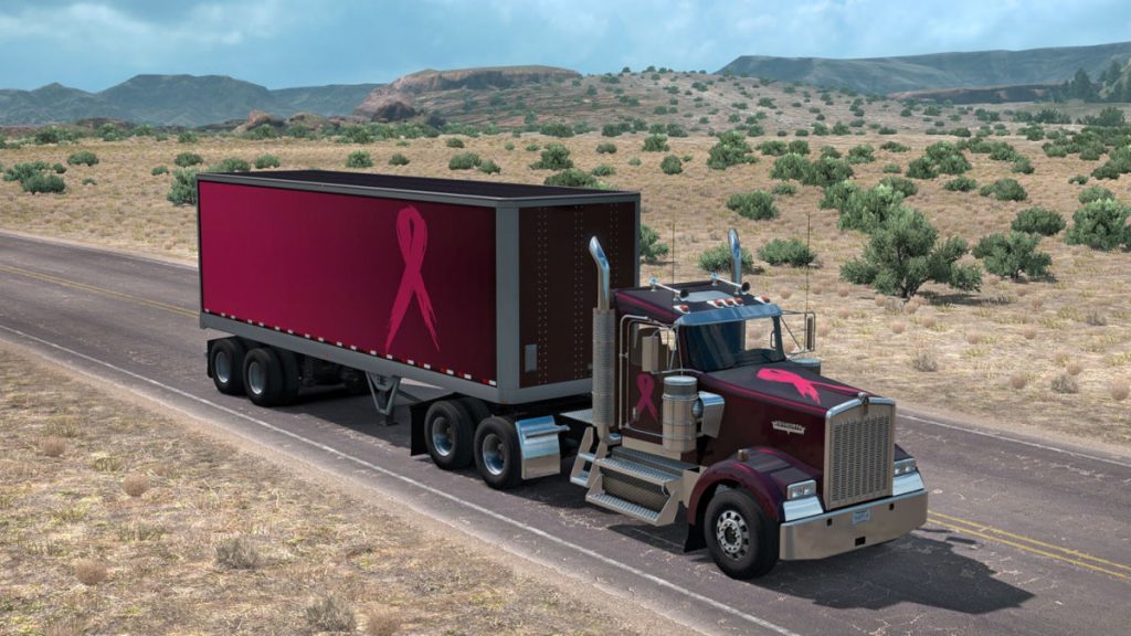 You can also buy the Pink Ribbon Charity Paintschemes in American Truck Simulator