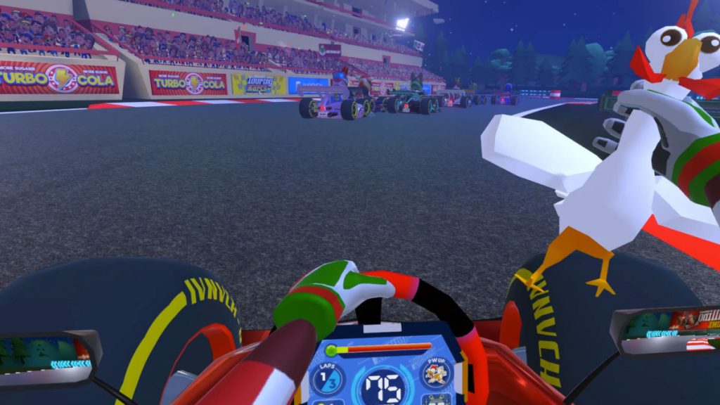 Touring Kart racing in VR involves racing, and chickens...