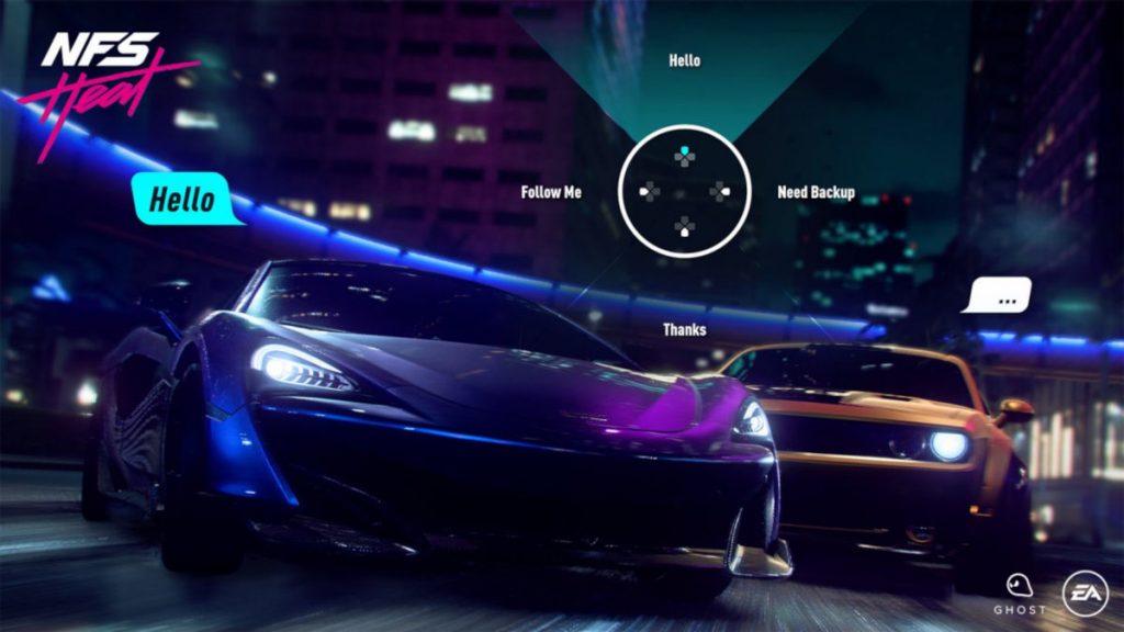 You can now use a chat wheel to communicate in Need for Speed Heat