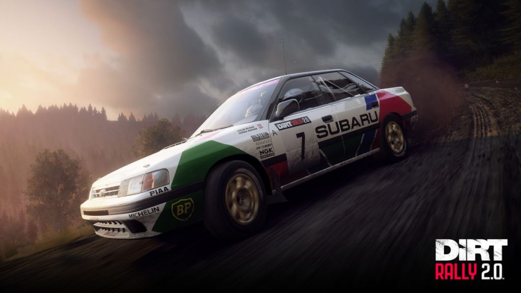 The Subaru Legacy RS in the DiRT Rally 2.0 Colin McRae: Flat Out pack
