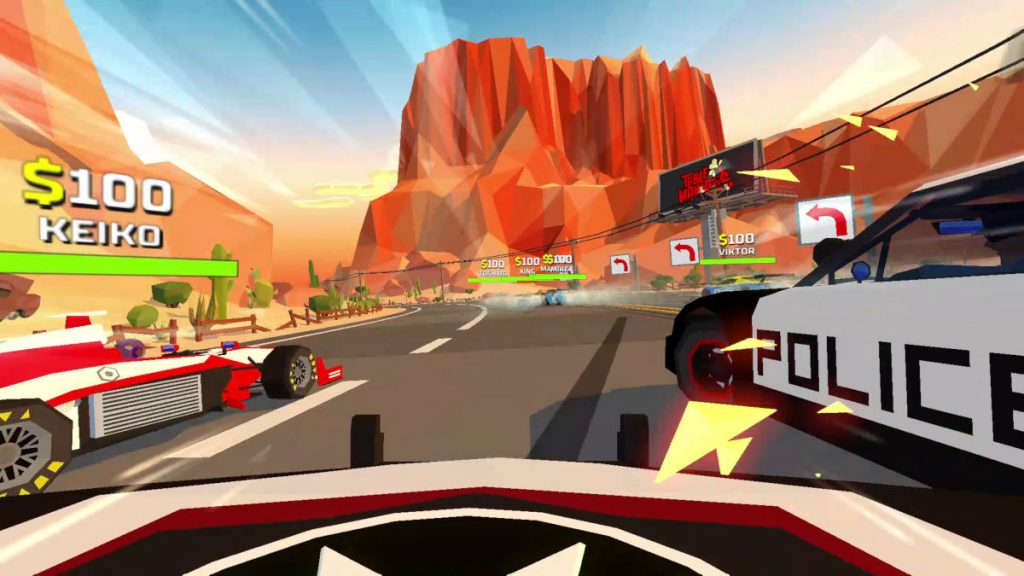 Can you evade the police in Hotshot Racing?