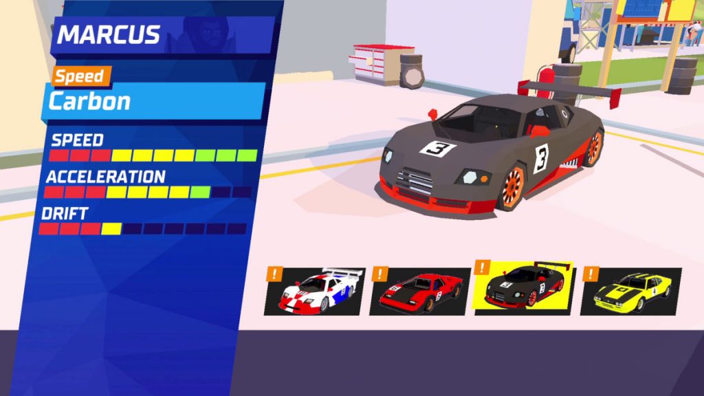 The fictional polygonal cars look strangely familiar in Hotshot Racing