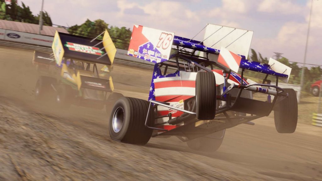 The Patriotic paint scheme in the new Road Course DLC for Tony Stewart's Sprint Car Racing