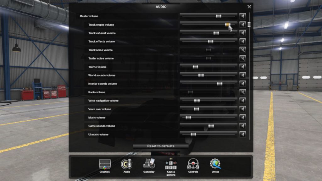 American Truck Sim Version 1.37 Audio Options