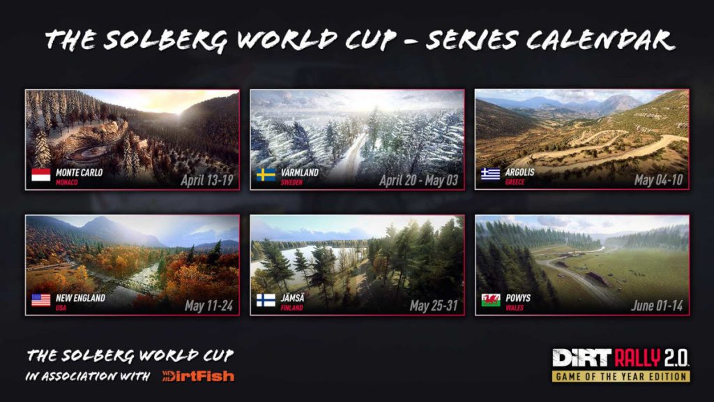 The Solberg World Cup Series Calendar