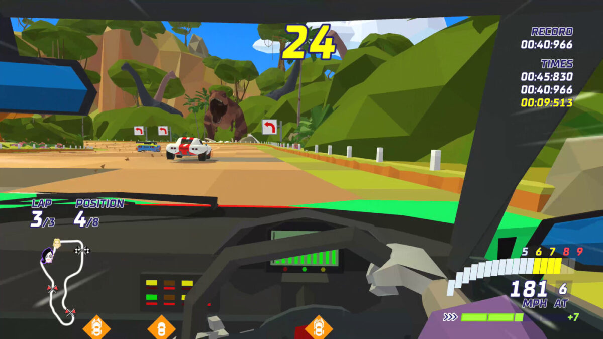 Hotshot Racing includes an in-car perspective for your virtua arcade racing