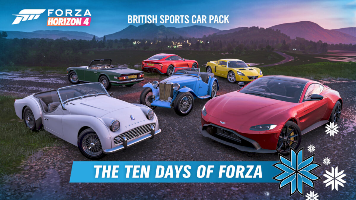 Free codes for the British Sports Car Pack are also on offer during the Ten Days of Forza
