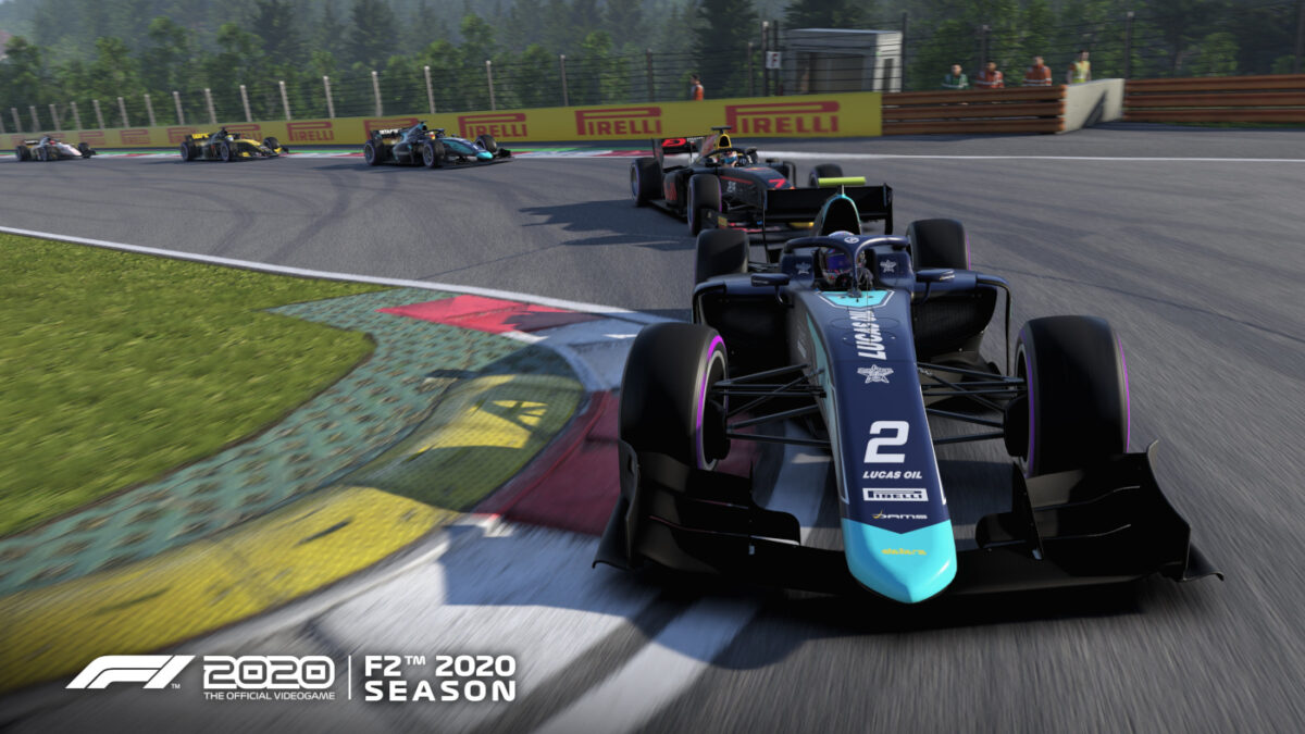 The free F1 2020 Update 1.14 adds the 2020 F2 Season, including the DAMS team