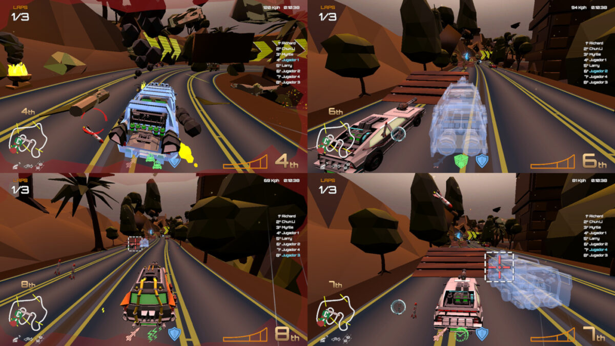 Motor Strike: Racing Rampage offers four-player local multiplayer