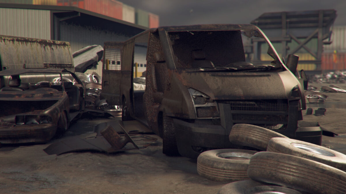 Swap the thrill of racing for dismantling an old transit van in Car Scrapyard Simulator