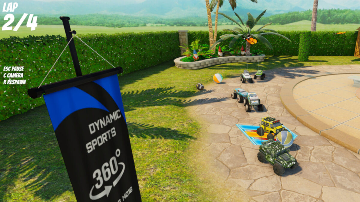 Race radio controlled trucks in VR or on a normal screen in RC Rush