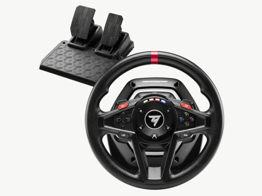 The Thrustmaster T128 Wheel and T2PM pedal set