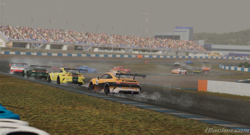 Rain is getting closer in iRacing, along with 3D curbs...