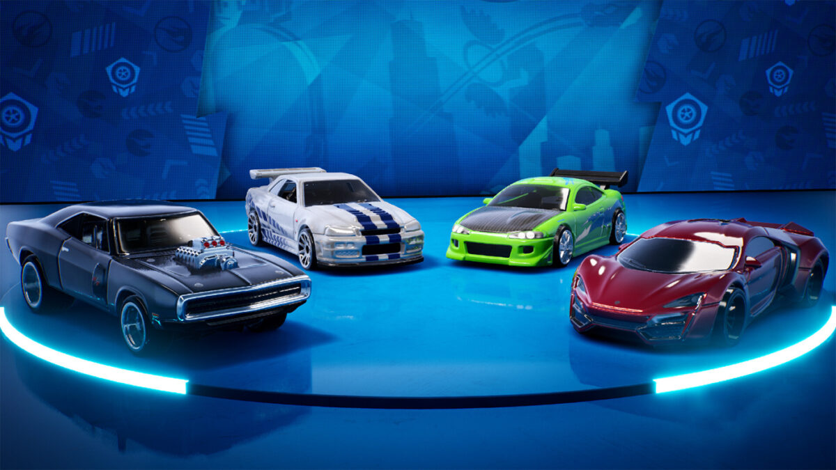 Four iconic cars featured in the Hot Wheels Unleashed 2 Fast & Furious Expansion Pack