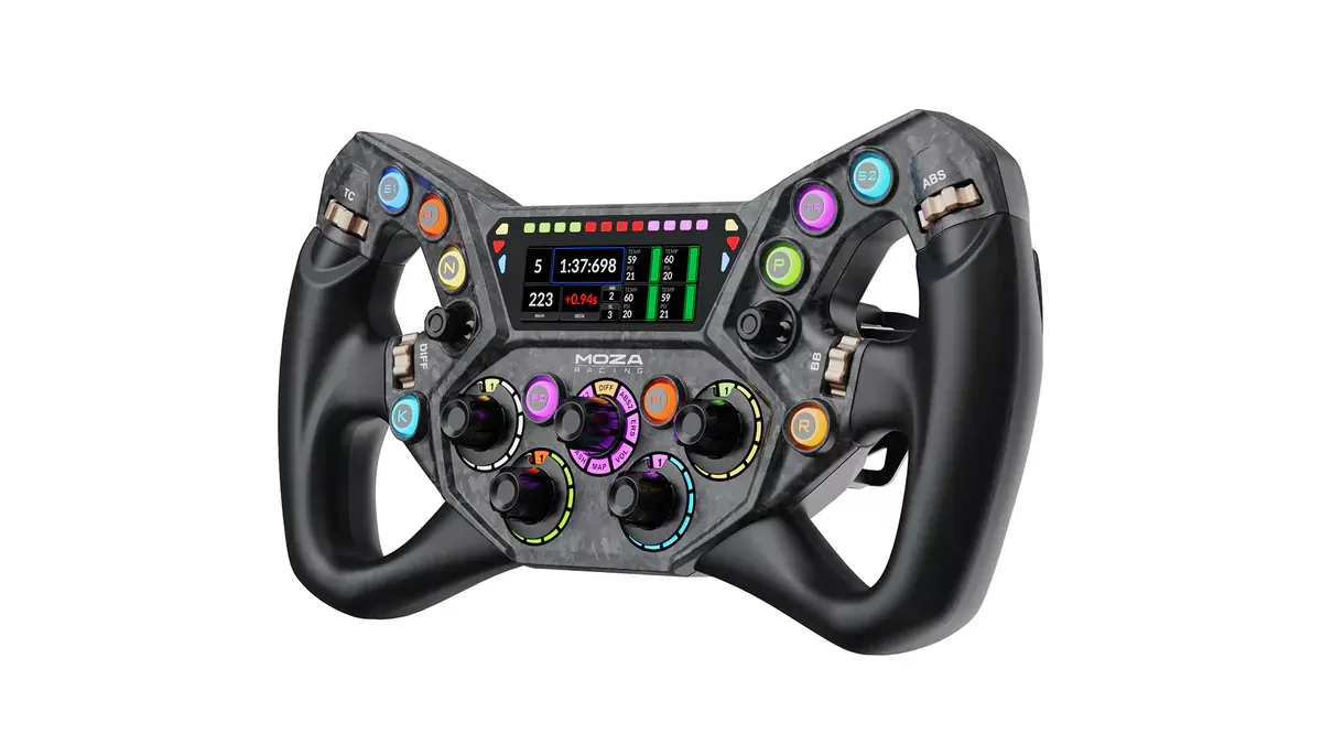 The rear of the Moza KS Pro Steering Wheel